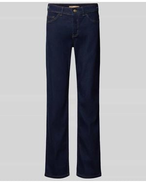 M·a·c Straight Fit Jeans aus Baumwoll-Mix Modell 'Carrie' - Blau