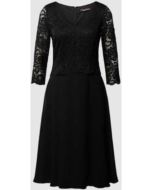 Vera Mont Knielanges Cocktailkleid mit 3/4-Arm - Schwarz