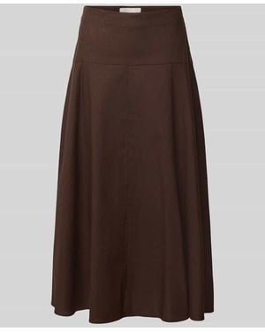 Stefanel Midirock aus Leinen-Mix Modell 'Basque' - Braun