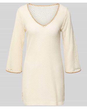 Banana Moon Strickshirt mit V-Ausschnitt Modell 'OCTAVIE HAYATO' - Natur