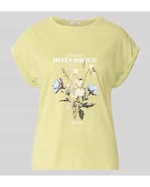 S.oliver Relaxed Fit T-Shirt Van Puur Katoen - Geel