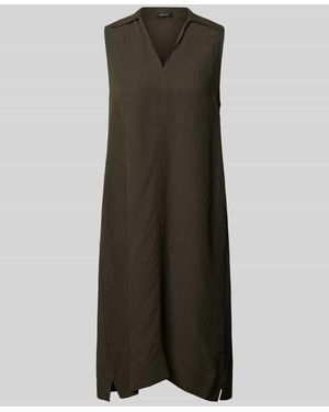 Opus Knielanges Kleid aus Viskose-Leinen-Mix Modell 'Wika' - Grün