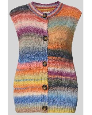 Lolly's Laundry Strickweste mit Rundhalsausschnitt Modell 'Nynne' - Grau
