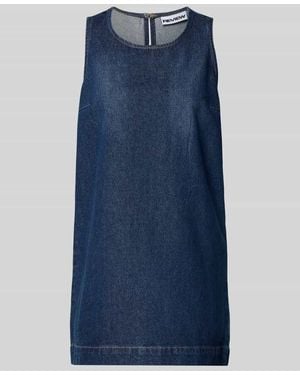 Review Kurzes Jeanskleid mit Rundhalsausschnitt - Blau