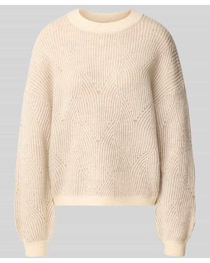 Pieces Pullover mit strukturiertem Jacquard-Strick - Natur