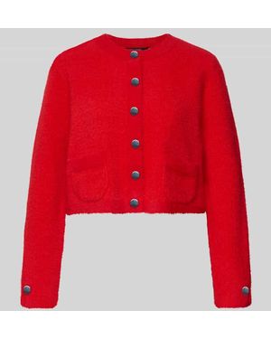 Betty Barclay Regular Fit Strickjacke mit Rundhalsausschnitt - Rot