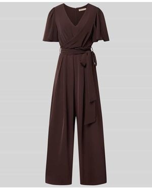 Rinascimento Jumpsuit mit Stoffgürtel - Braun