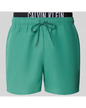 Calvin Klein Badehose mit elastischem Bund - Grün