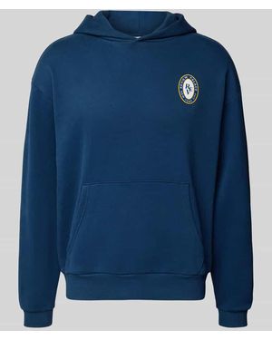 Review Hoodie mit Label-Print - Blau