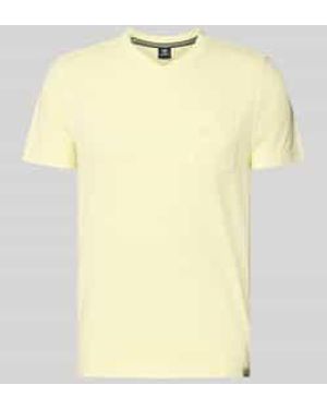 Lerros Regular Fit T-Shirt Met V-Hals - Geel