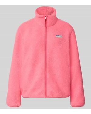ONLY Regular Fit Fleecejacke mit Reißverschluss Modell 'EVA' - Pink
