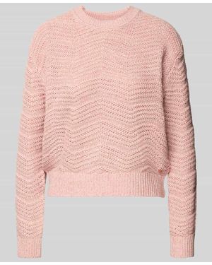Guess Strickpullover mit gerippten Abschlüssen - Pink