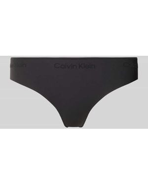 Calvin Klein String mit nahtloser Verarbeitung - Schwarz