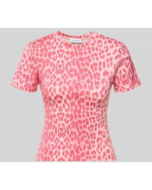 Oh April Slim Fit T-Shirt im Allover-Look Modell 'Joy' - Pink