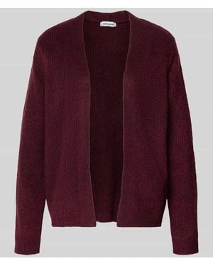 MORE&MORE Strickcardigan mit offener Vorderseite - Lila