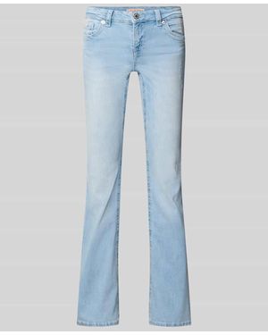 Gina Tricot Flared Jeans im Used-Look Modell 'Poppy' - Blau