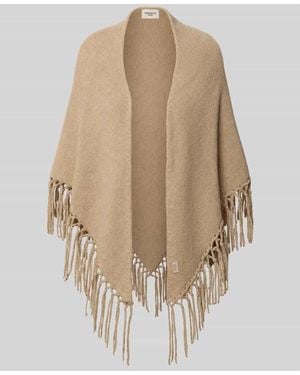 Weekend by Maxmara Poncho aus reiner Schurwolle mit Fransen Modell 'TORNADO' - Natur
