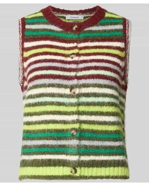 TOPSHOP Strickweste mit Streifenmuster Modell 'CARO' - Grün