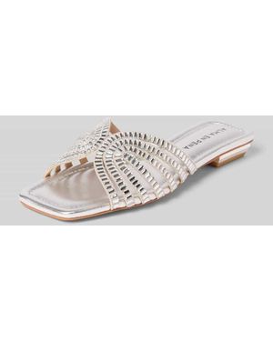 Alma En Pena. Sandalette mit Ziersteinbesatz - Weiß