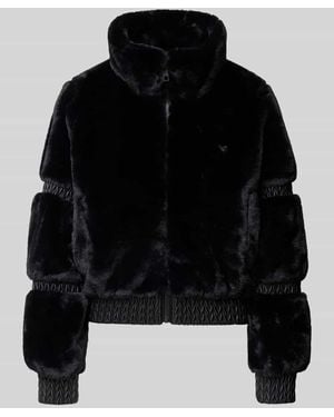 Guess Jacke aus Kunstfell mit Stehkragen Modell 'CARLA' - Schwarz