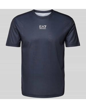 EA7 T-Shirt mit Label-Print - Blau