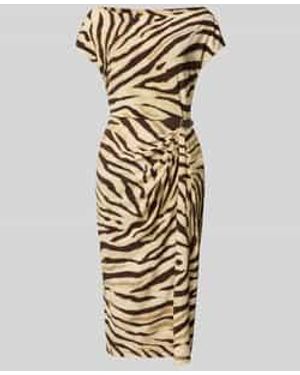 Ralph Lauren Midi-Jurk Met Applicatie, Model 'Hullen' - Metallic