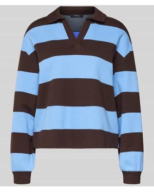 Opus Sweatshirt mit Umlegekragen Modell 'Glocki' - Blau