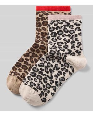 Jake*s Socken im 2er-Pack mit gerippten Bündchen - Natur