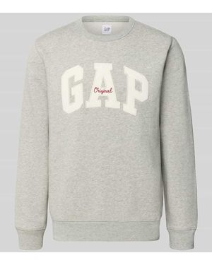 Gap Sweatshirt mit Logo und Rundhalsausschnitt - Grau