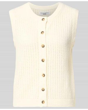 Marc O' Polo Slim Fit Strickweste aus Baumwoll-Mix - Natur
