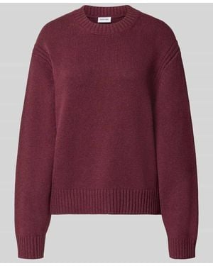 Noisy May Relaxed Fit Pullover aus Baumwoll-Mix in Strick-Optik - Lila