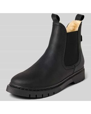 Tamaris Chelsea Boots aus echtem Leder - Schwarz