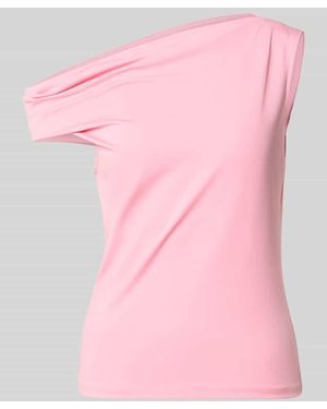 Comma, Slim Fit Top aus Viskose-Mix in asymmetrischem Design - Pink