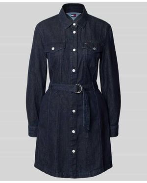 Tommy Hilfiger Mini-Jeanskleid aus reiner Baumwolle - Blau
