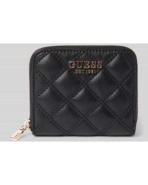 Guess Portemonnaie mit Label-Detail Modell 'GIULLY' - Schwarz
