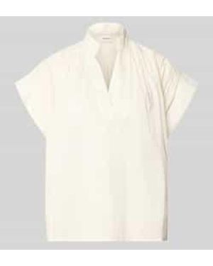 Stefanel Relaxed Fit Blouse Met Tuniekhals Model 'Mirtilla' - Naturel