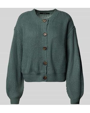 Vero Moda Relaxed Fit Strickjacke mit einreihiger Knopfleiste Modell 'LEA' - Grün