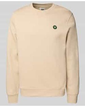 WOOD WOOD Sweatshirt Met Logobadge - Naturel