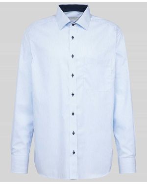 Eterna Comfort Fit Businesshemd Mit Streifenmuster - Blau