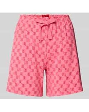 HUGO Regular Fit Pyjama Short Van Modalmix Met Katoen - Roze