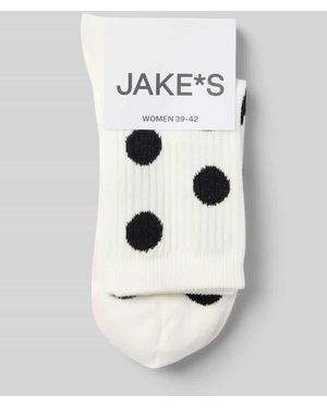 Jake*s Socken im Allover-Look im 2er-Pack - Weiß