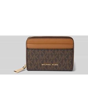 MICHAEL Michael Kors Portemonnaie mit Label-Applikation Modell 'JET SET' - Grau
