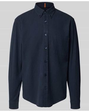 BOSS Regular Fit Freizeithemd aus reiner Baumwolle Modell 'RICKERT' - Blau
