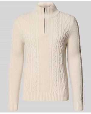 Superdry Slim Fit Strickpullover mit Woll-Anteil Modell 'JACOB' - Natur