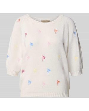 Smith & Soul Pullover mit Raglanärmeln und Motiv-Stitching - Natur