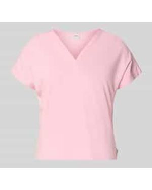 Brax Regular-Fit T-Shirt Van Katoenmix Met Viscosegehalte - Roze