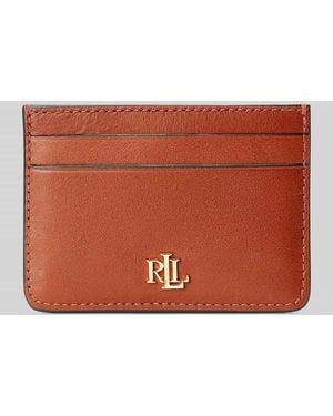 Ralph Lauren Portemonnaie aus echtem Leder mit 4 Kartenfächern - Orange