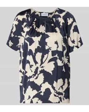 Comma, Blouses Korte Mouw - Blauw