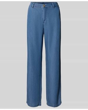 Mos Mosh Straight Fit Hose aus Lyocell-Mix mit Viskose-Anteil - Blau