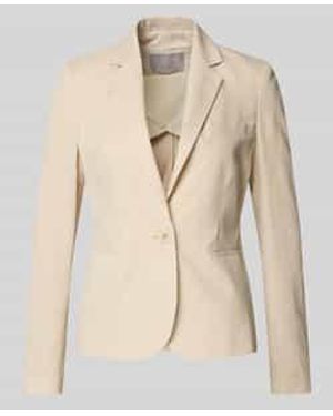 christian berg Regular Fit Blazer Van Linnenmix Met Paspelzakken - Naturel